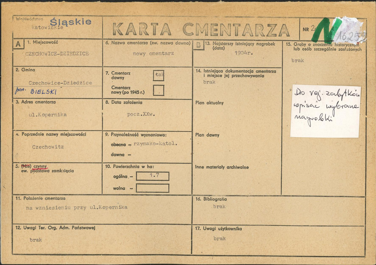 Karta cmentarza, skan nr 1