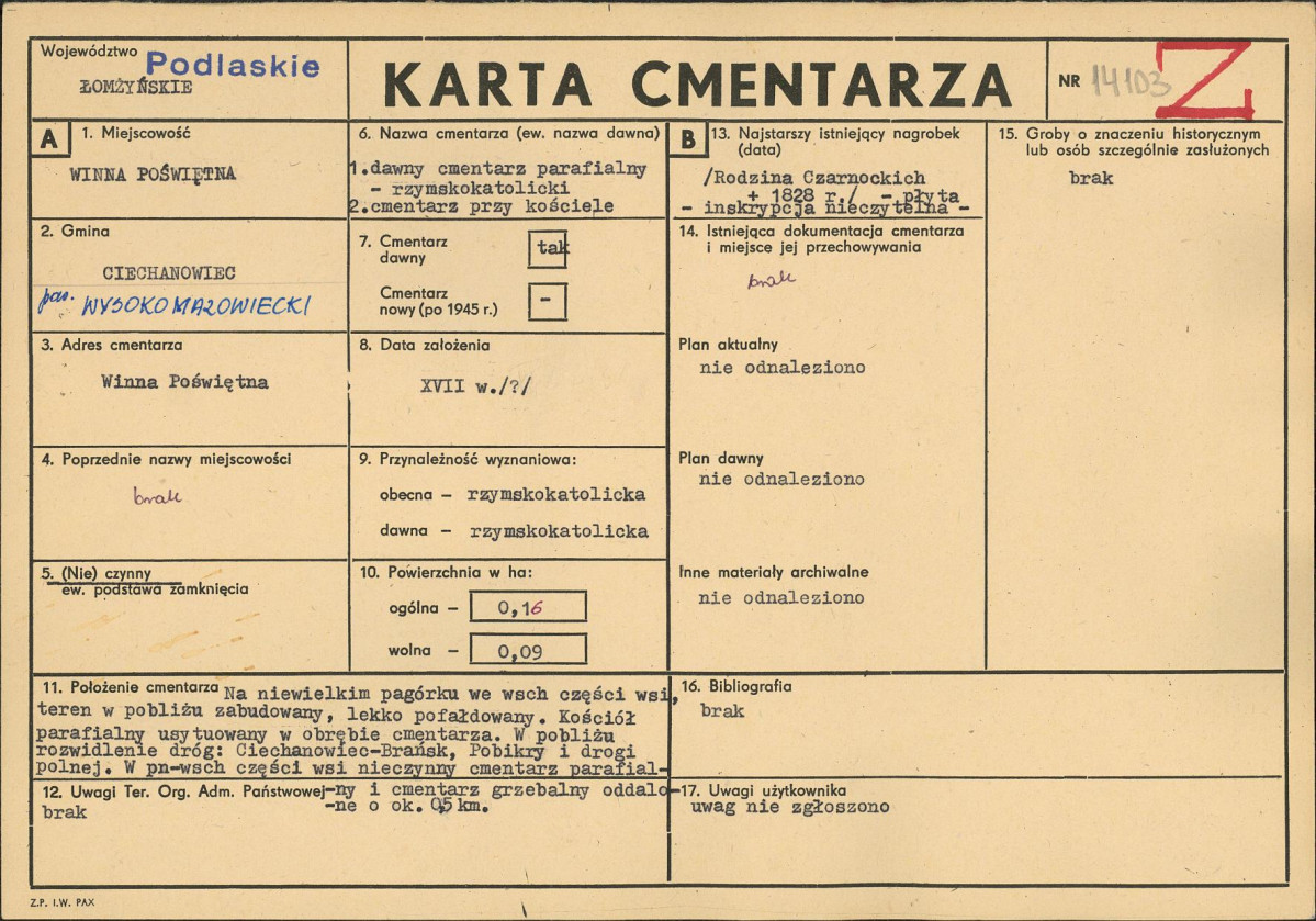 Karta cmentarza, skan nr 1