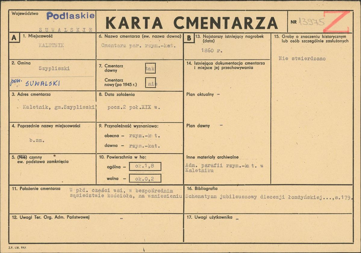 Karta cmentarza, skan nr 1