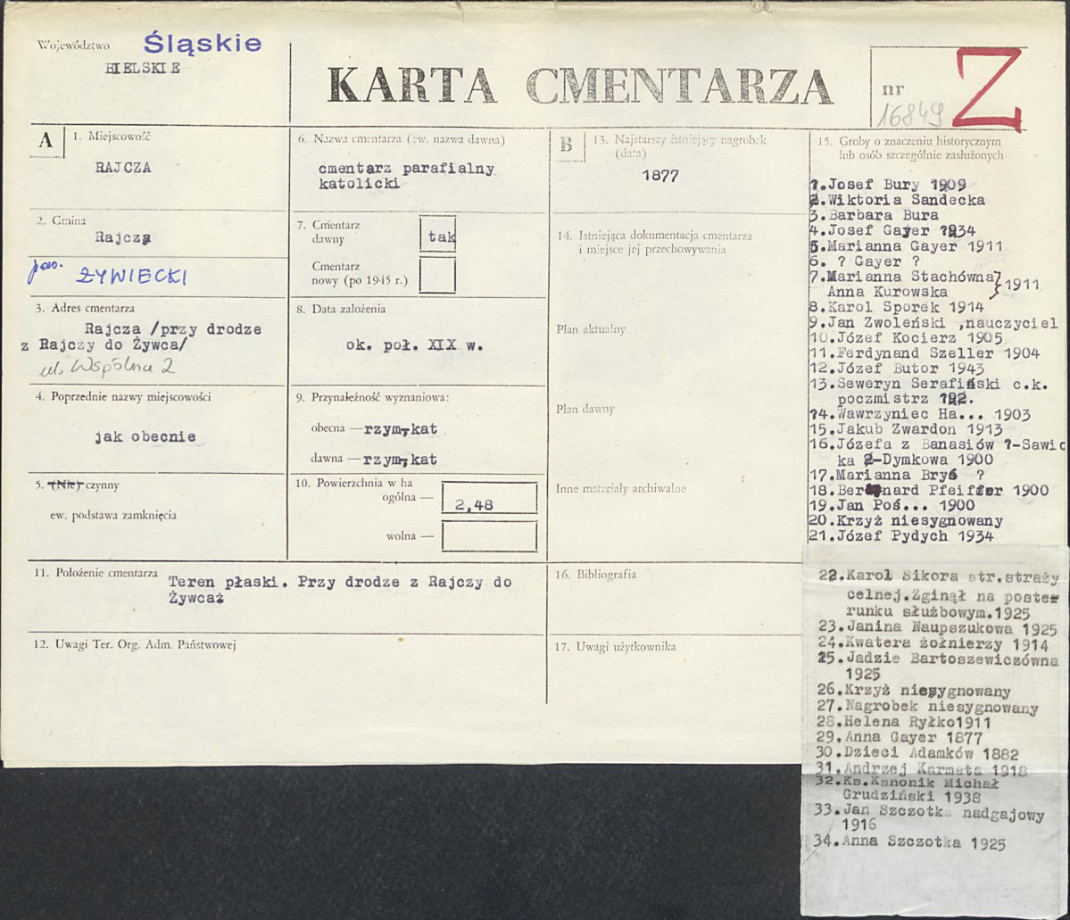 Karta cmentarza, skan nr 1
