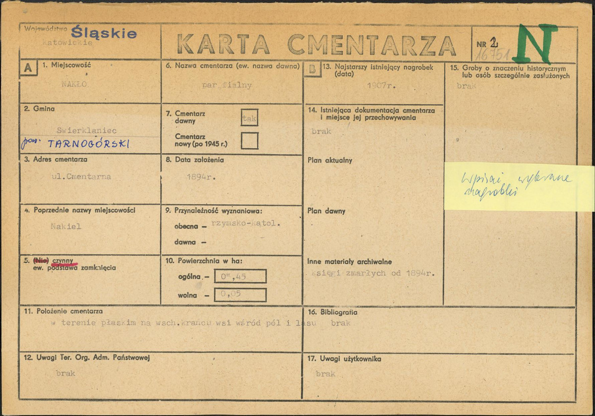 Karta cmentarza, skan nr 1
