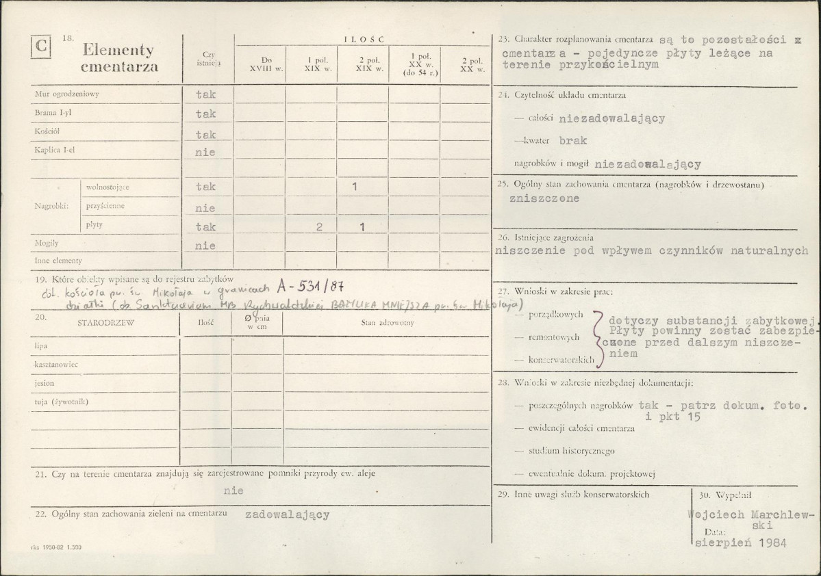 Karta cmentarza, skan nr 2