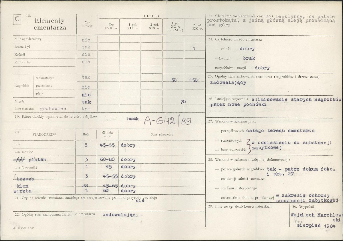 Karta cmentarza, skan nr 2
