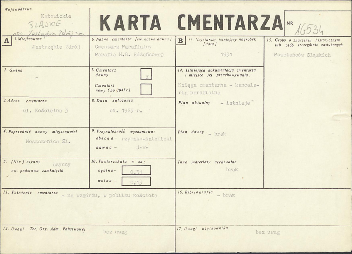 Karta cmentarza, skan nr 1