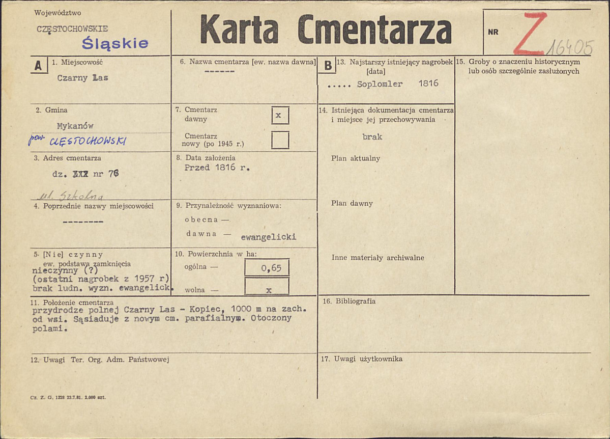 Karta cmentarza, skan nr 1