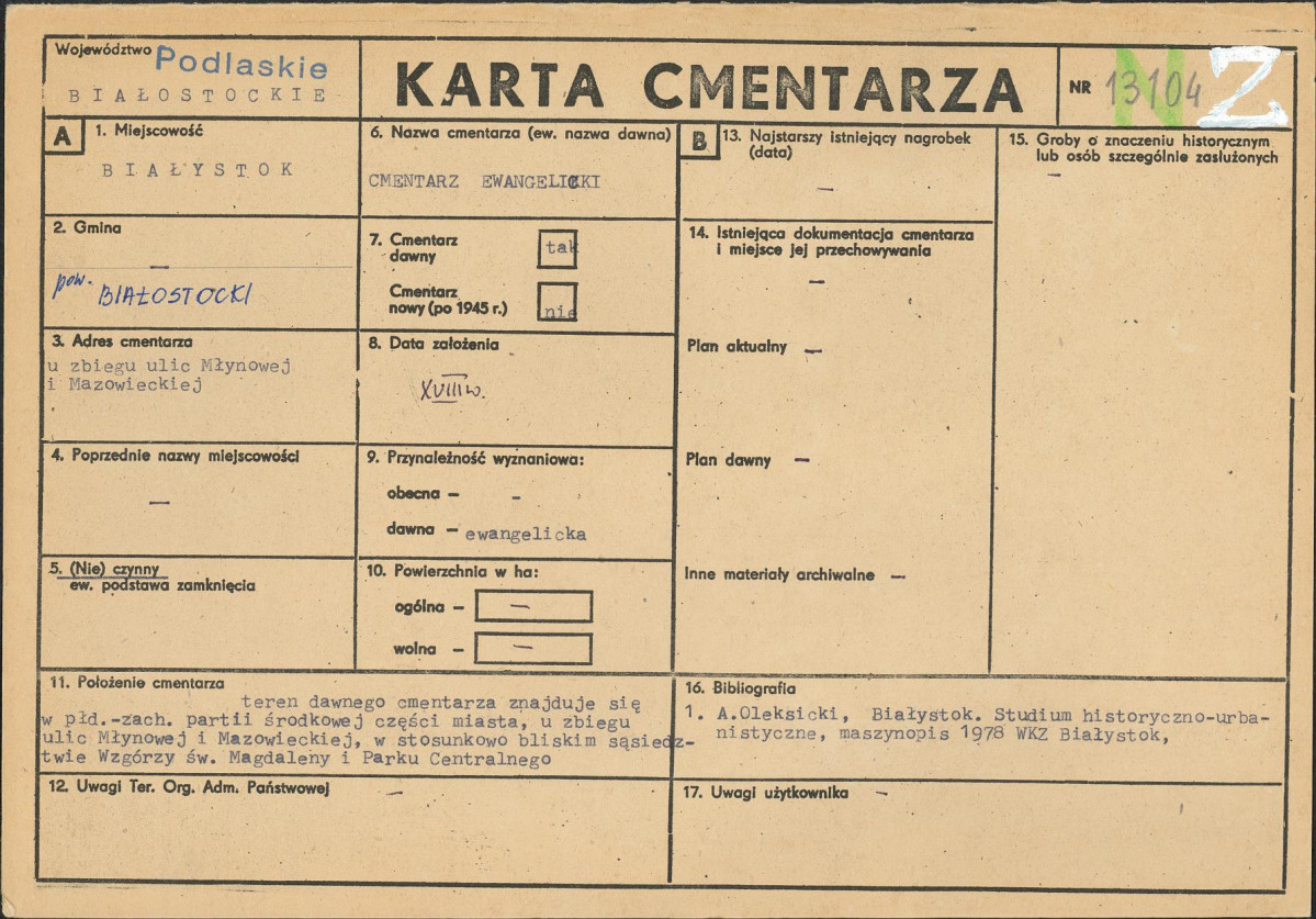 Karta cmentarza, skan nr 1