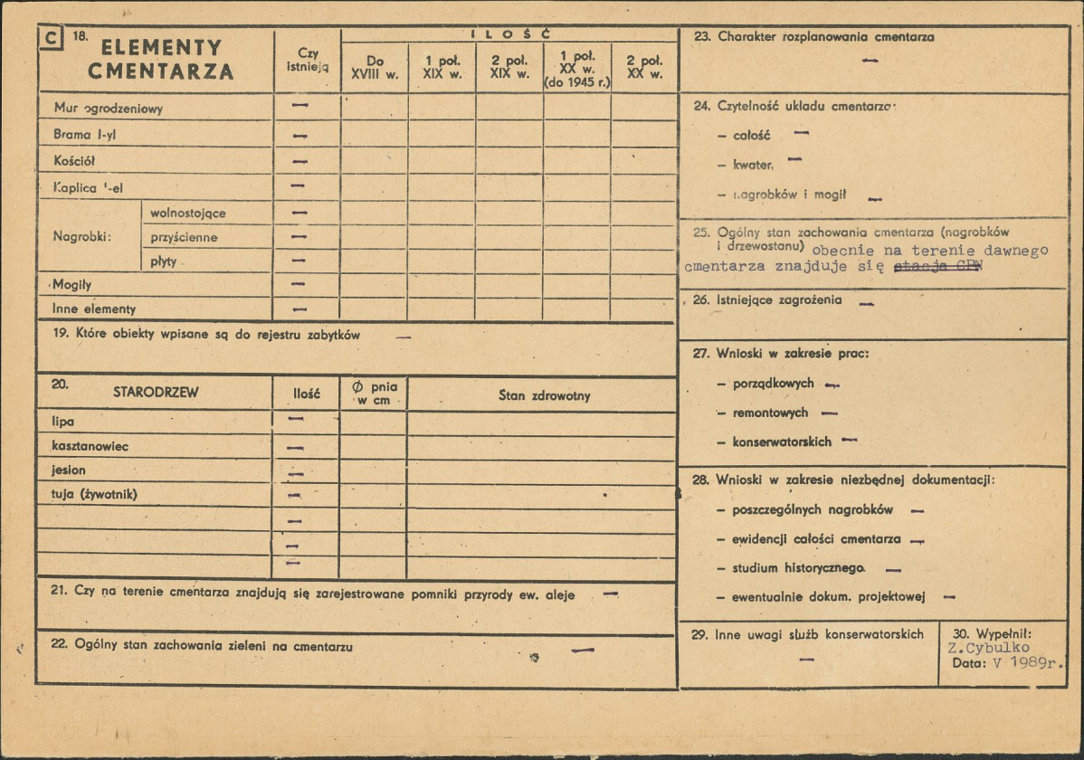 Karta cmentarza, skan nr 2
