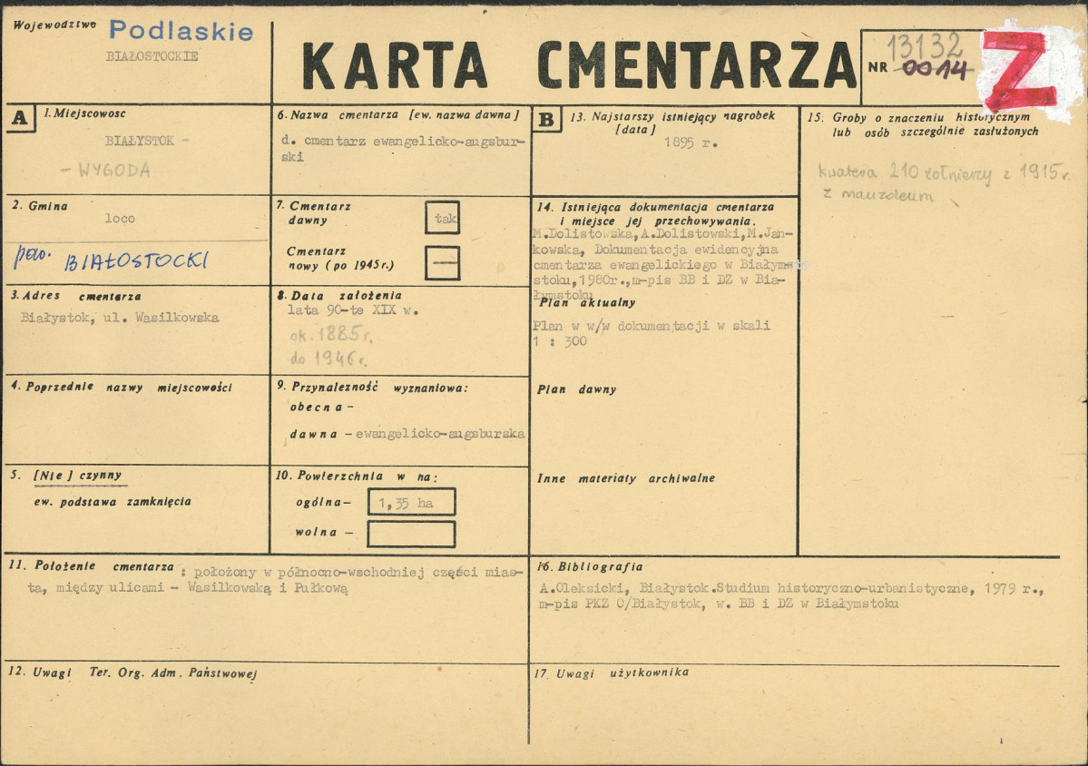 Karta cmentarza, skan nr 1