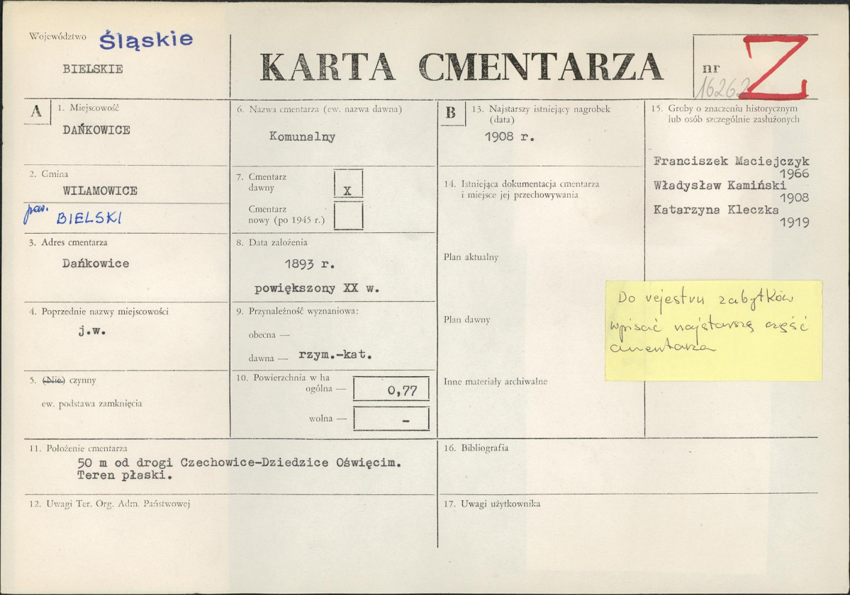 Karta cmentarza, skan nr 1
