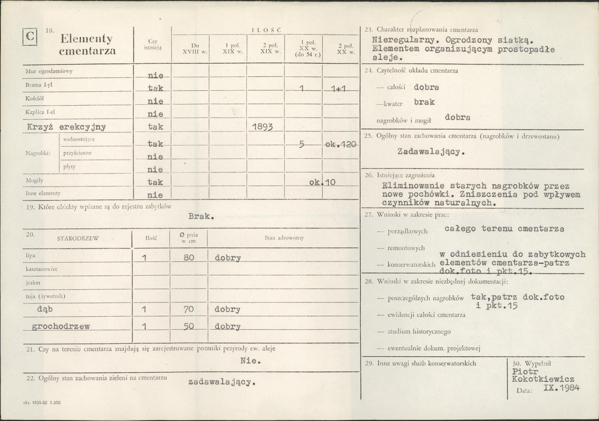 Karta cmentarza, skan nr 2