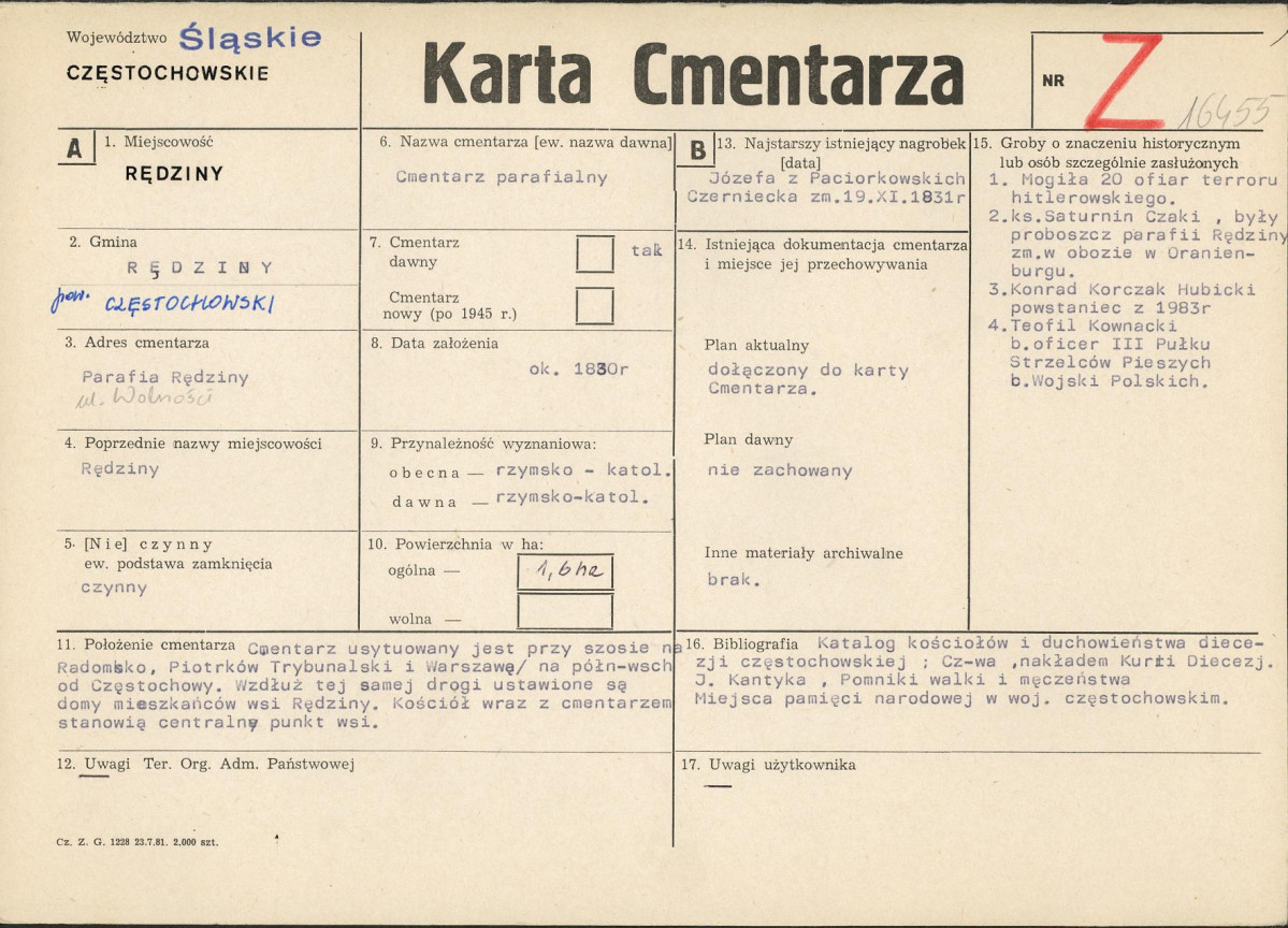 Karta cmentarza, skan nr 1