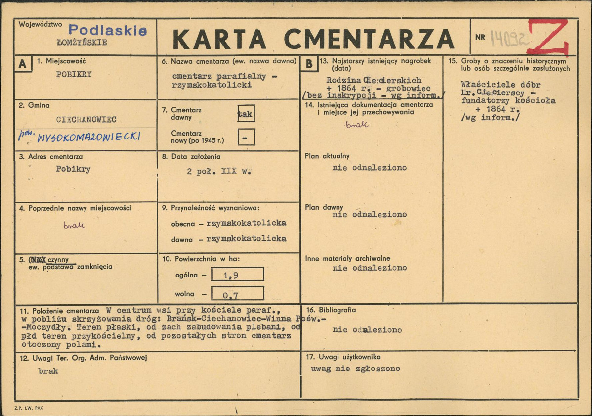 Karta cmentarza, skan nr 1