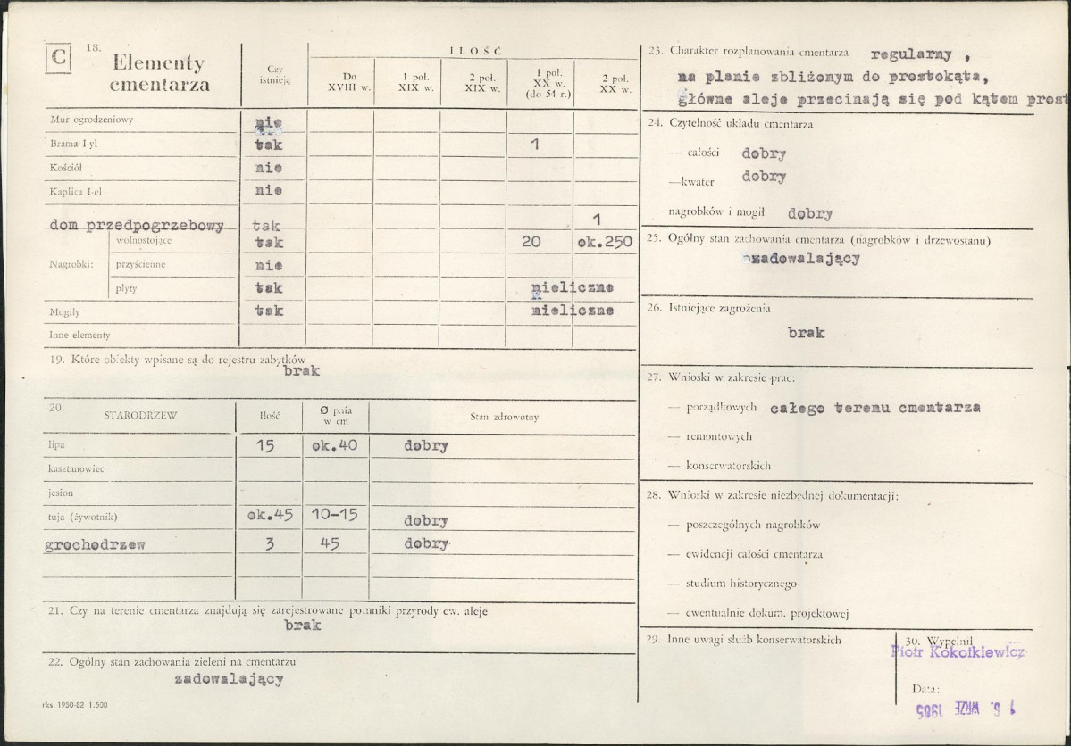 Karta cmentarza, skan nr 2
