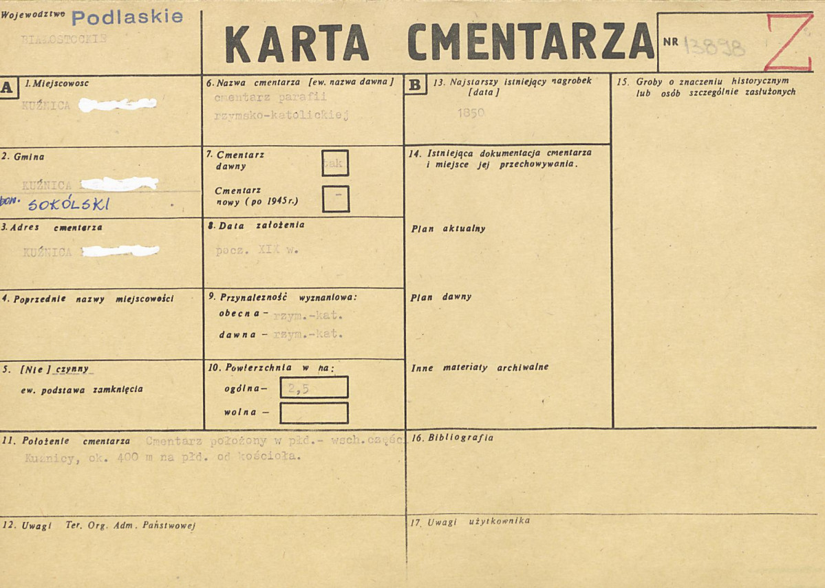 Karta cmentarza, skan nr 1
