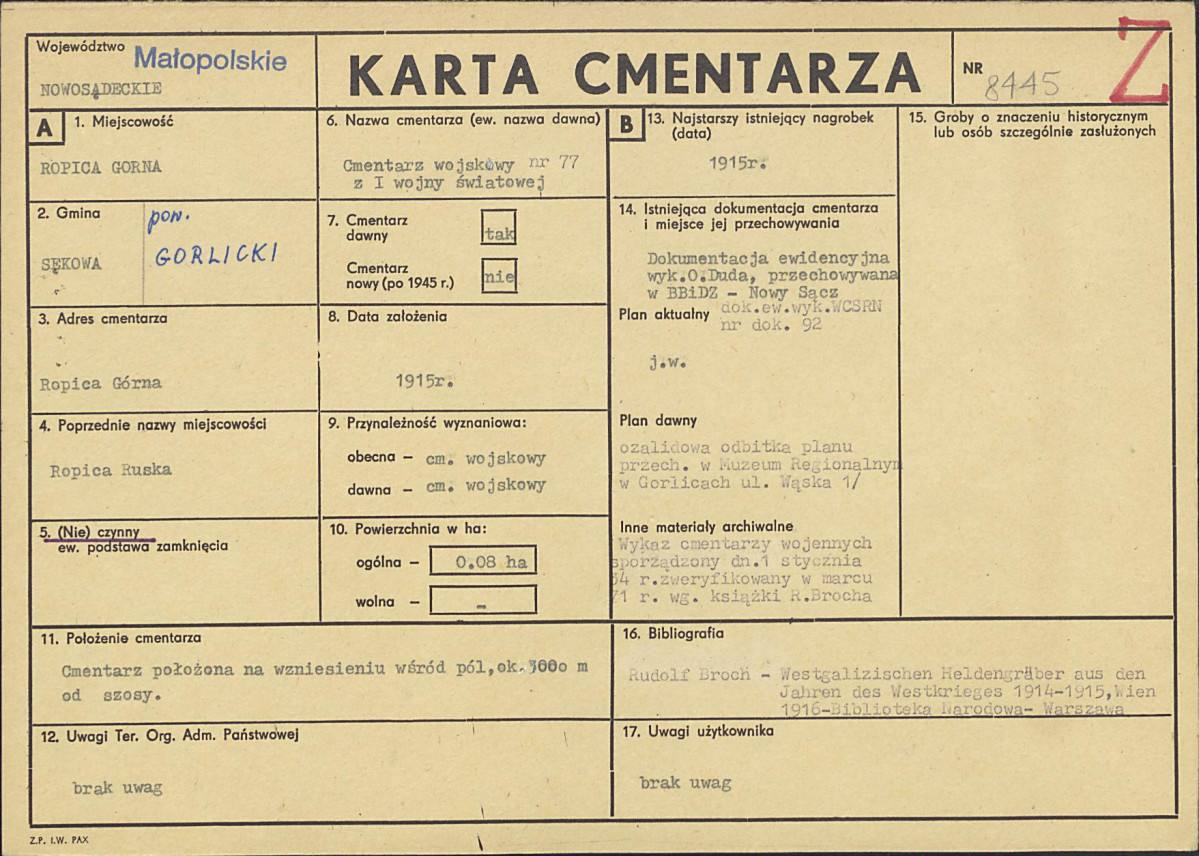 Karta cmentarza, skan nr 1