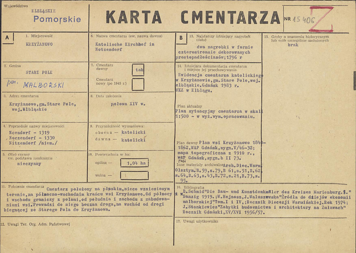 Karta cmentarza, skan nr 1