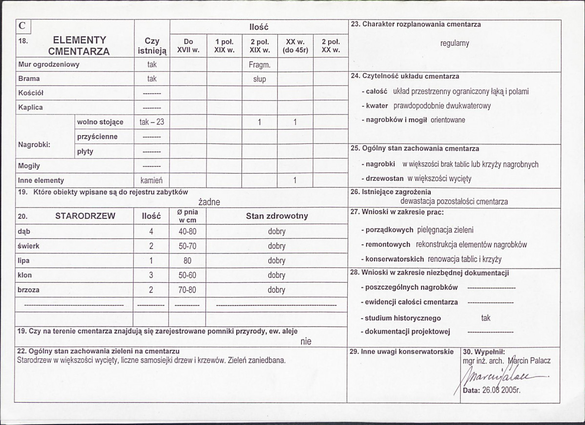 Karta cmentarza, skan nr 2