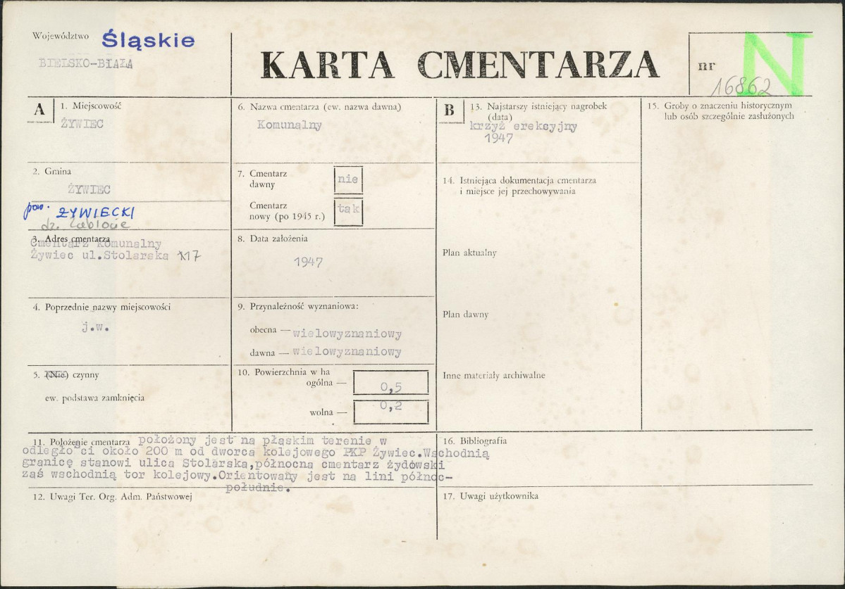 Karta cmentarza, skan nr 1