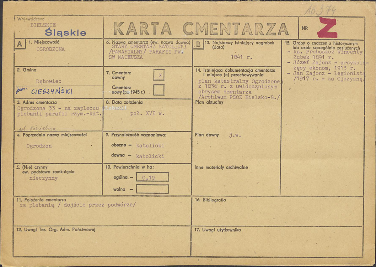 Karta cmentarza, skan nr 1