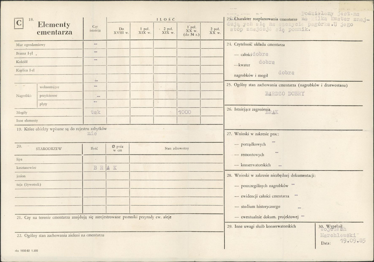 Karta cmentarza, skan nr 2