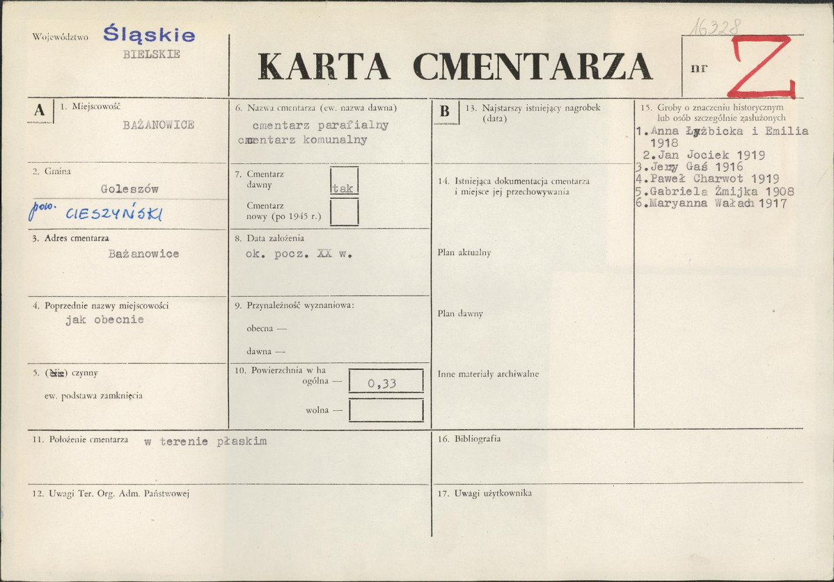 Karta cmentarza, skan nr 1