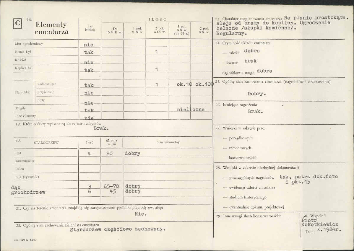 Karta cmentarza, skan nr 2