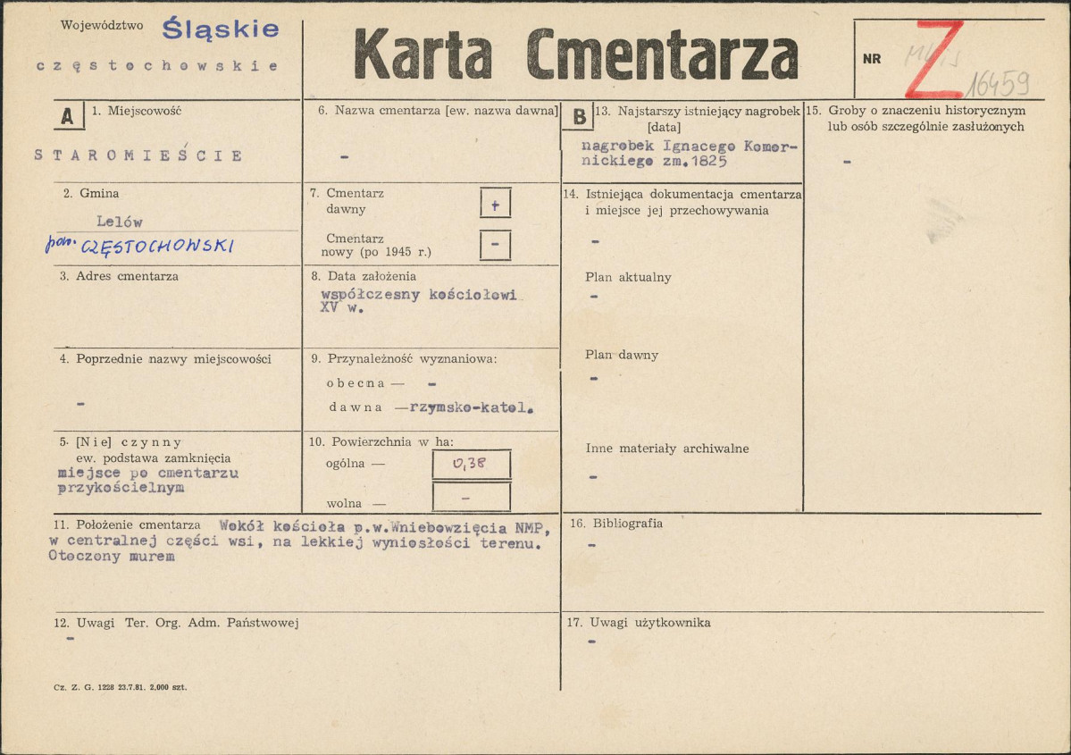 Karta cmentarza, skan nr 1
