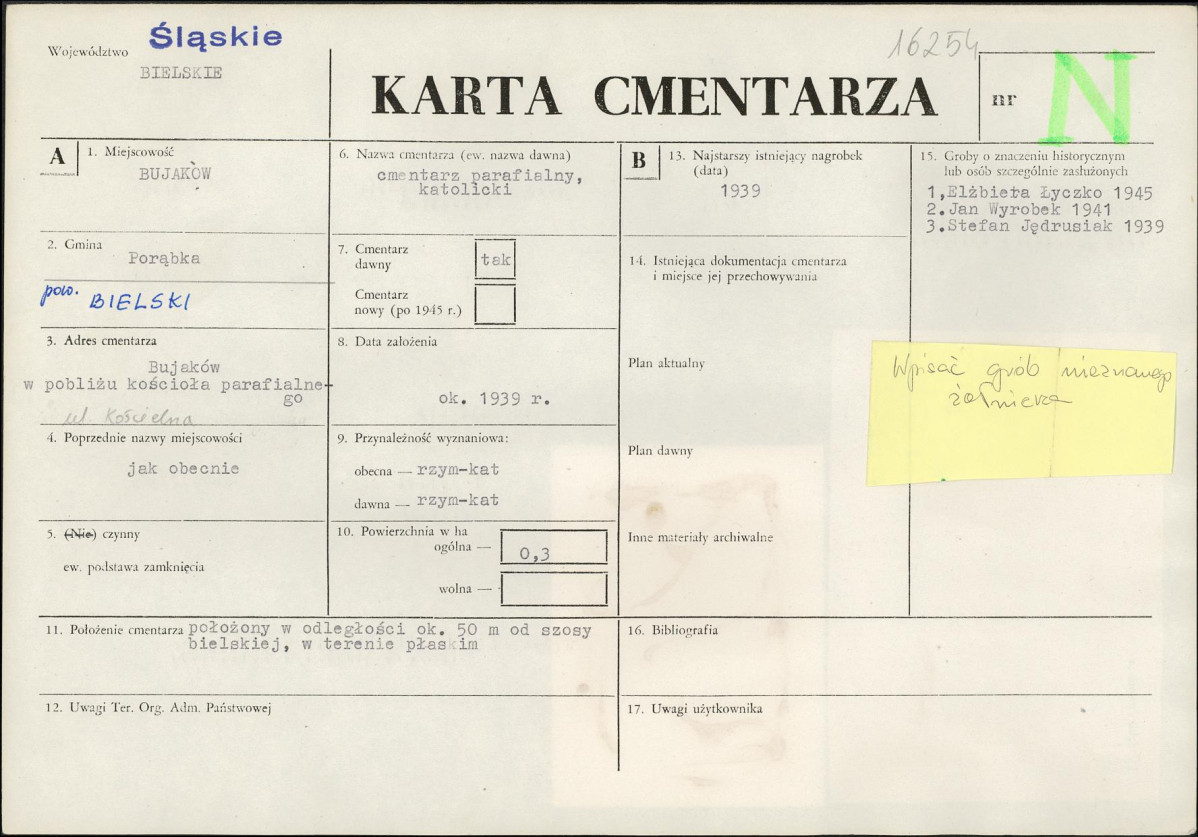Karta cmentarza, skan nr 1