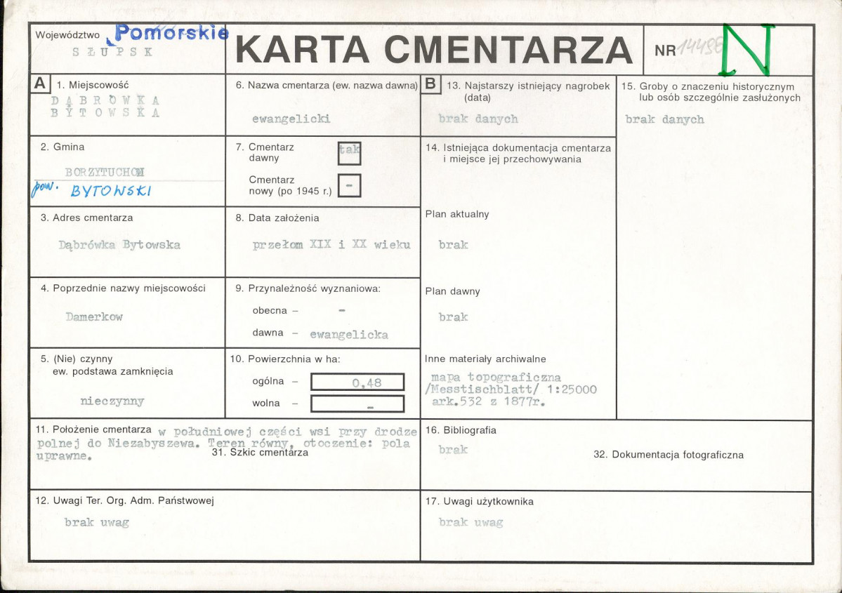 Karta cmentarza, skan nr 1