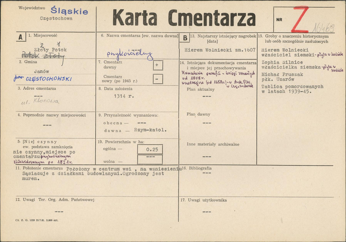 Karta cmentarza, skan nr 1