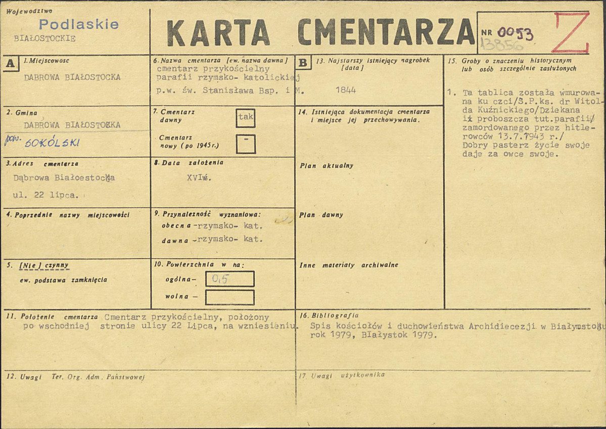 Karta cmentarza, skan nr 1