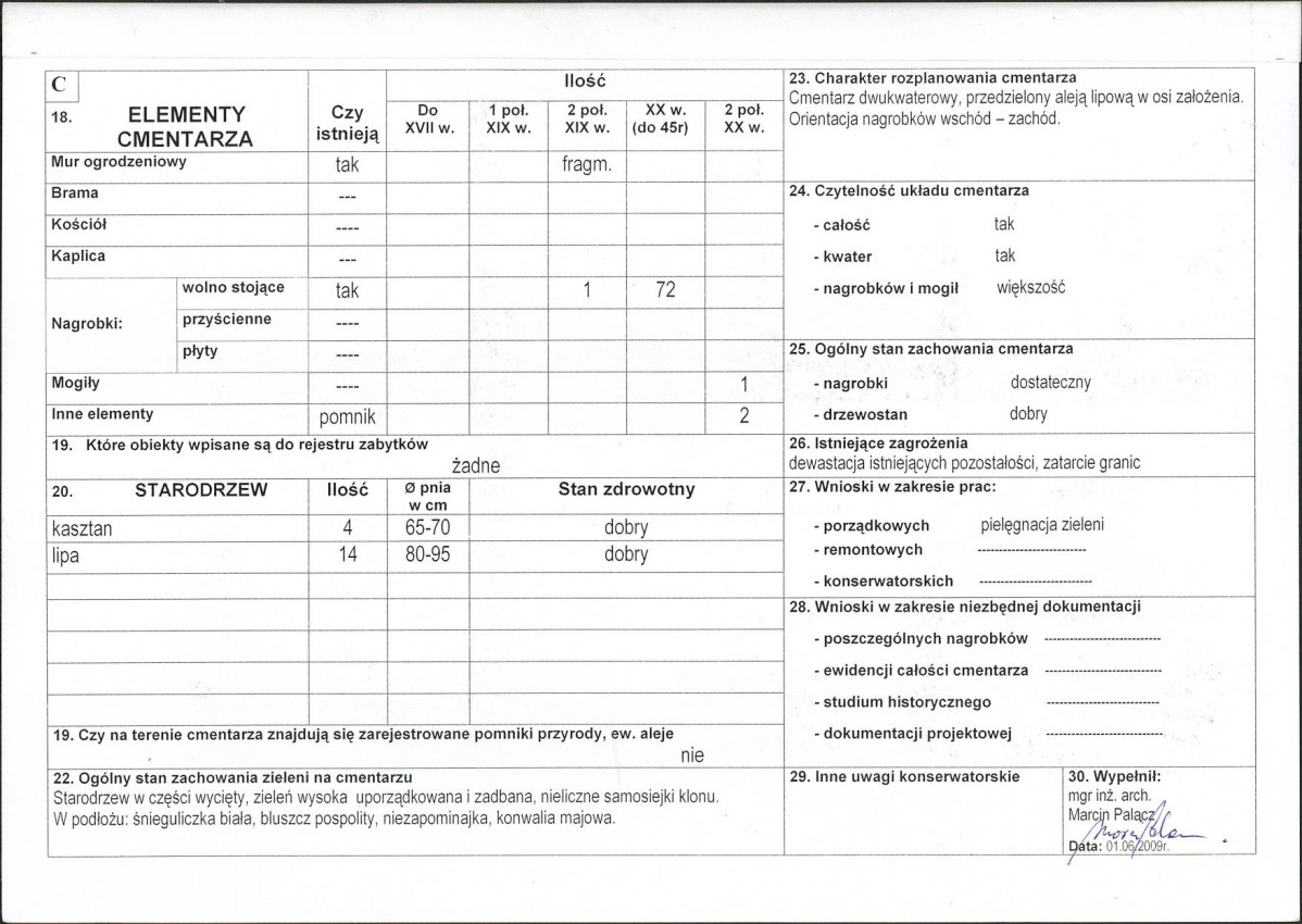 Karta cmentarza, skan nr 2