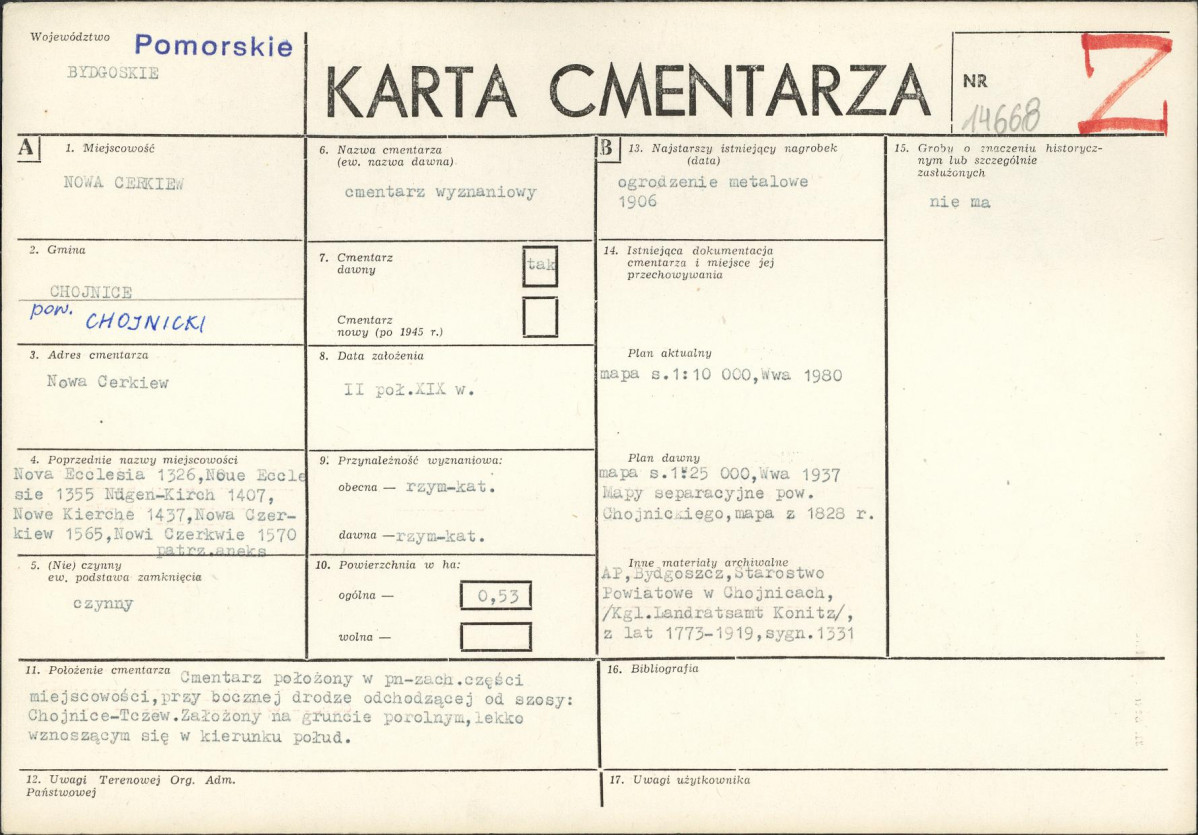 Karta cmentarza, skan nr 1