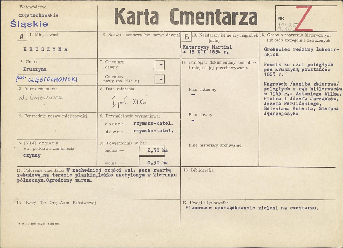 Karta cmentarza, skan nr 1