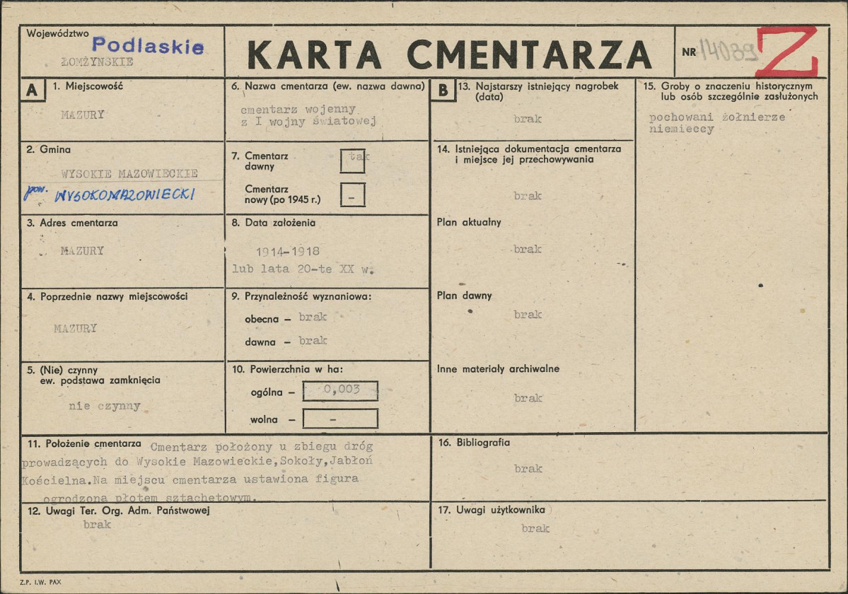 Karta cmentarza, skan nr 1