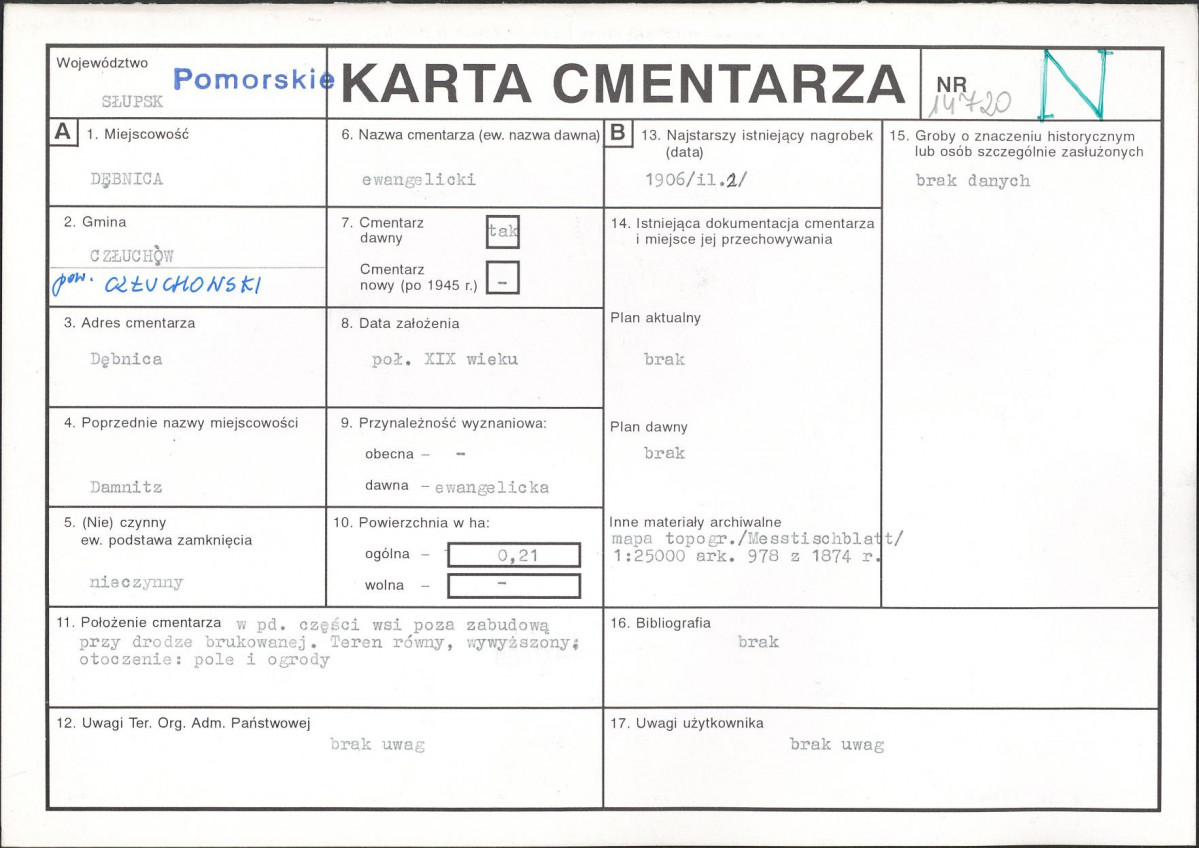 Karta cmentarza, skan nr 1