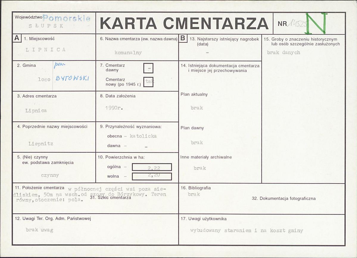 Karta cmentarza, skan nr 1