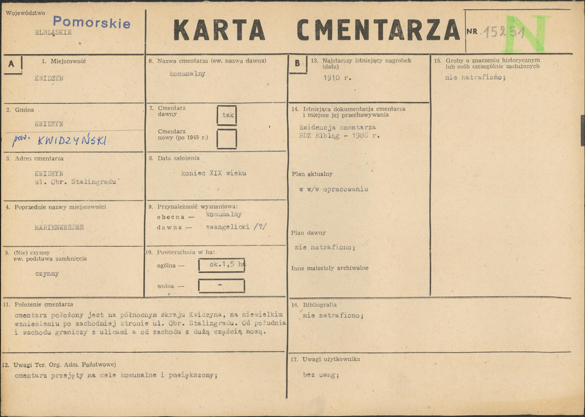 Karta cmentarza, skan nr 1