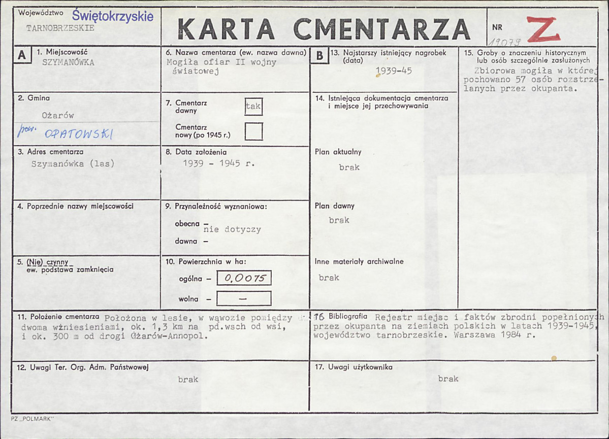 Karta cmentarza, skan nr 1