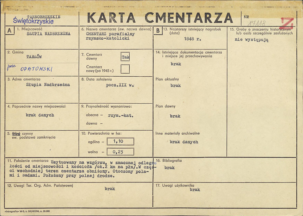 Karta cmentarza, skan nr 1