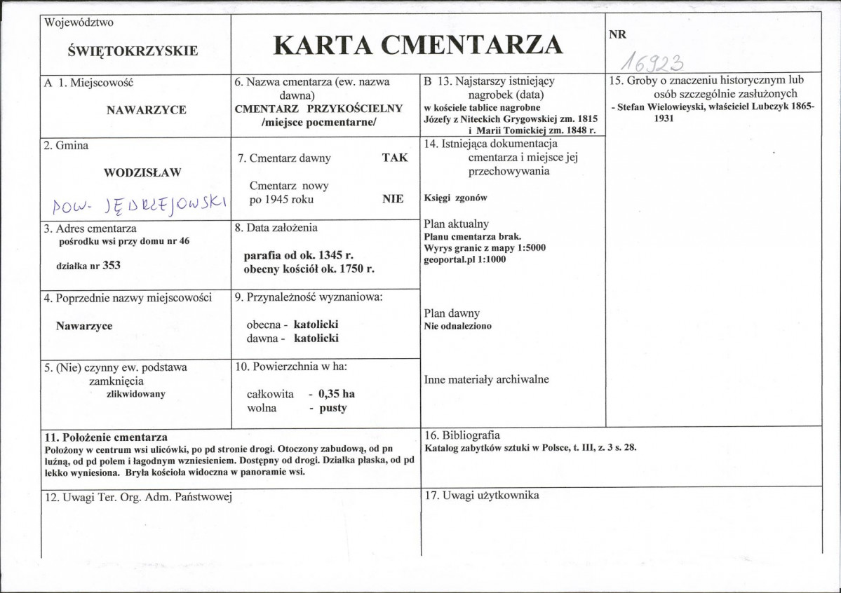 Karta cmentarza, skan nr 1