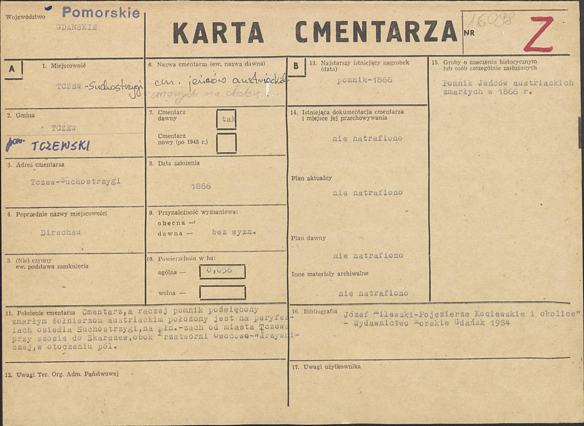KC - Karta cmentarza, skan nr 1