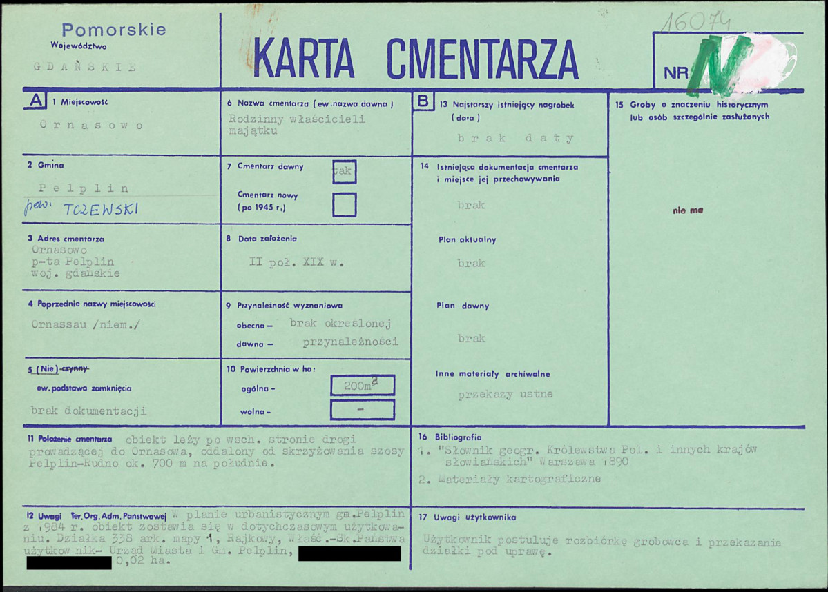 KC - Karta cmentarza, skan nr 1