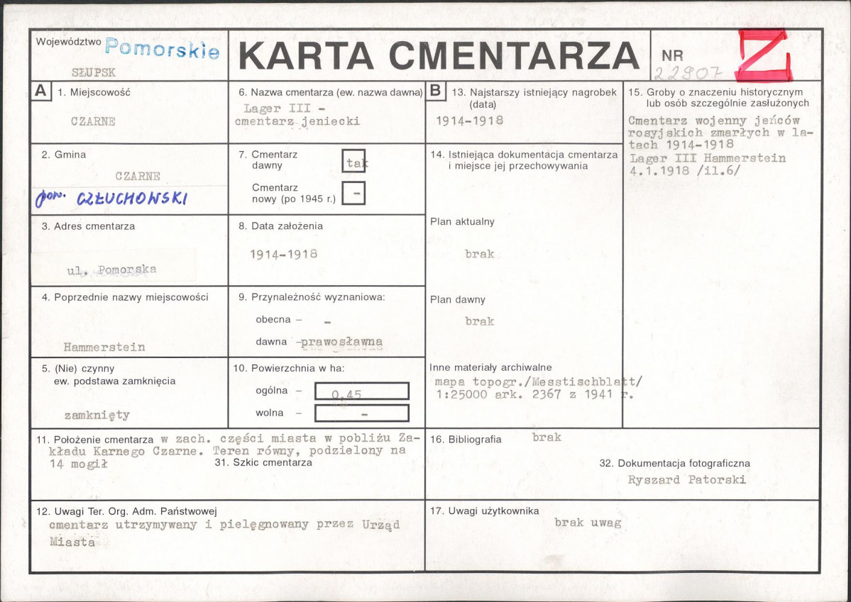 Karta cmentarza, skan nr 1