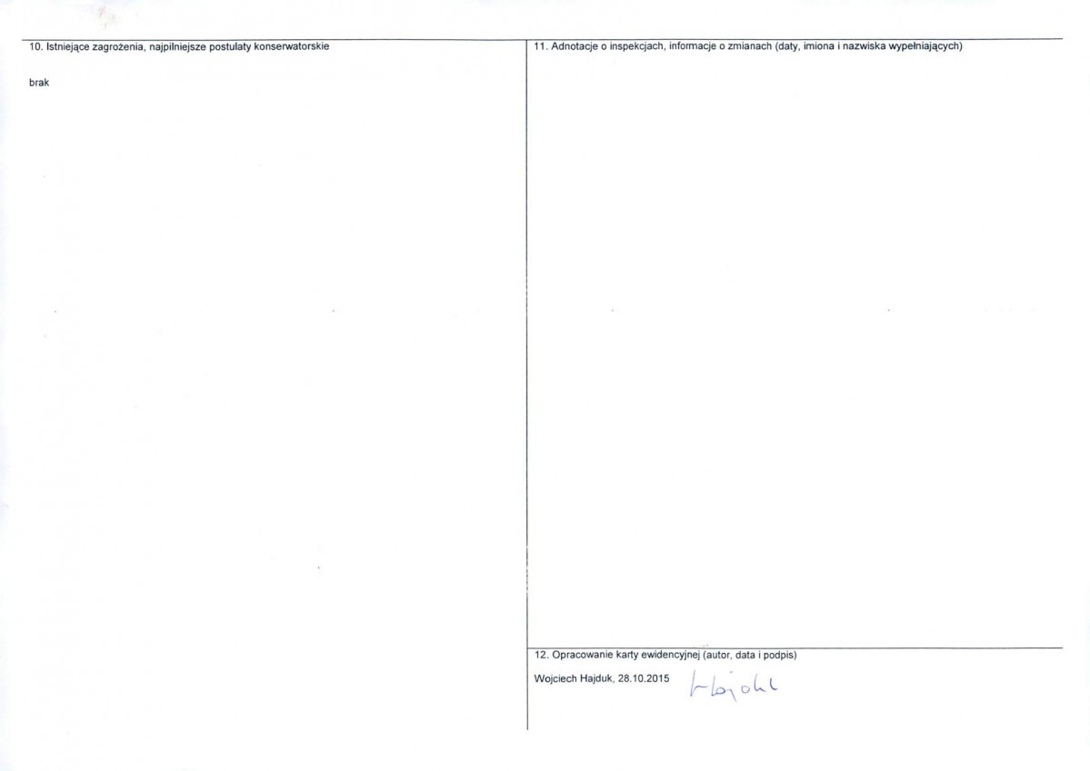 KEZN - Karta obiektu niewpisanego do rejestru, skan nr 2