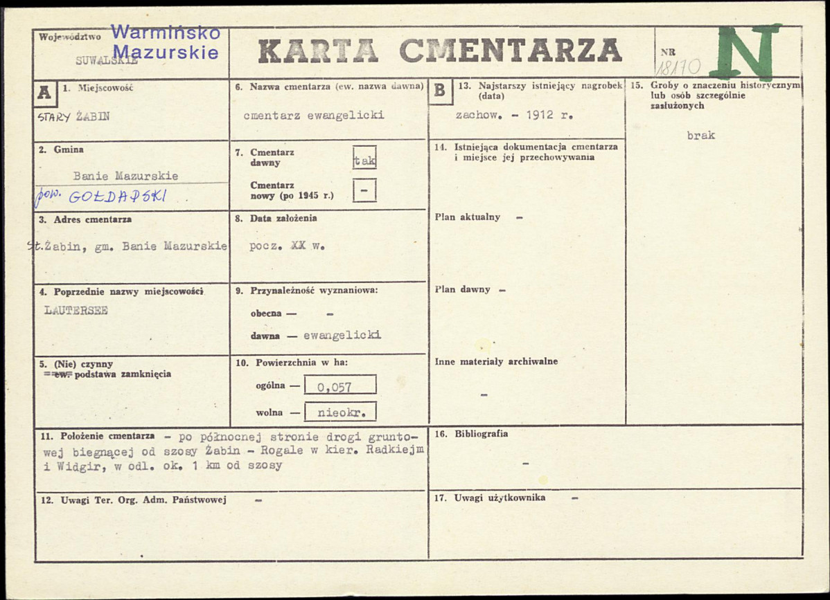 Karta cmentarza, skan nr 1