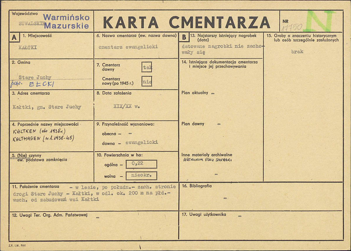 Karta cmentarza, skan nr 1