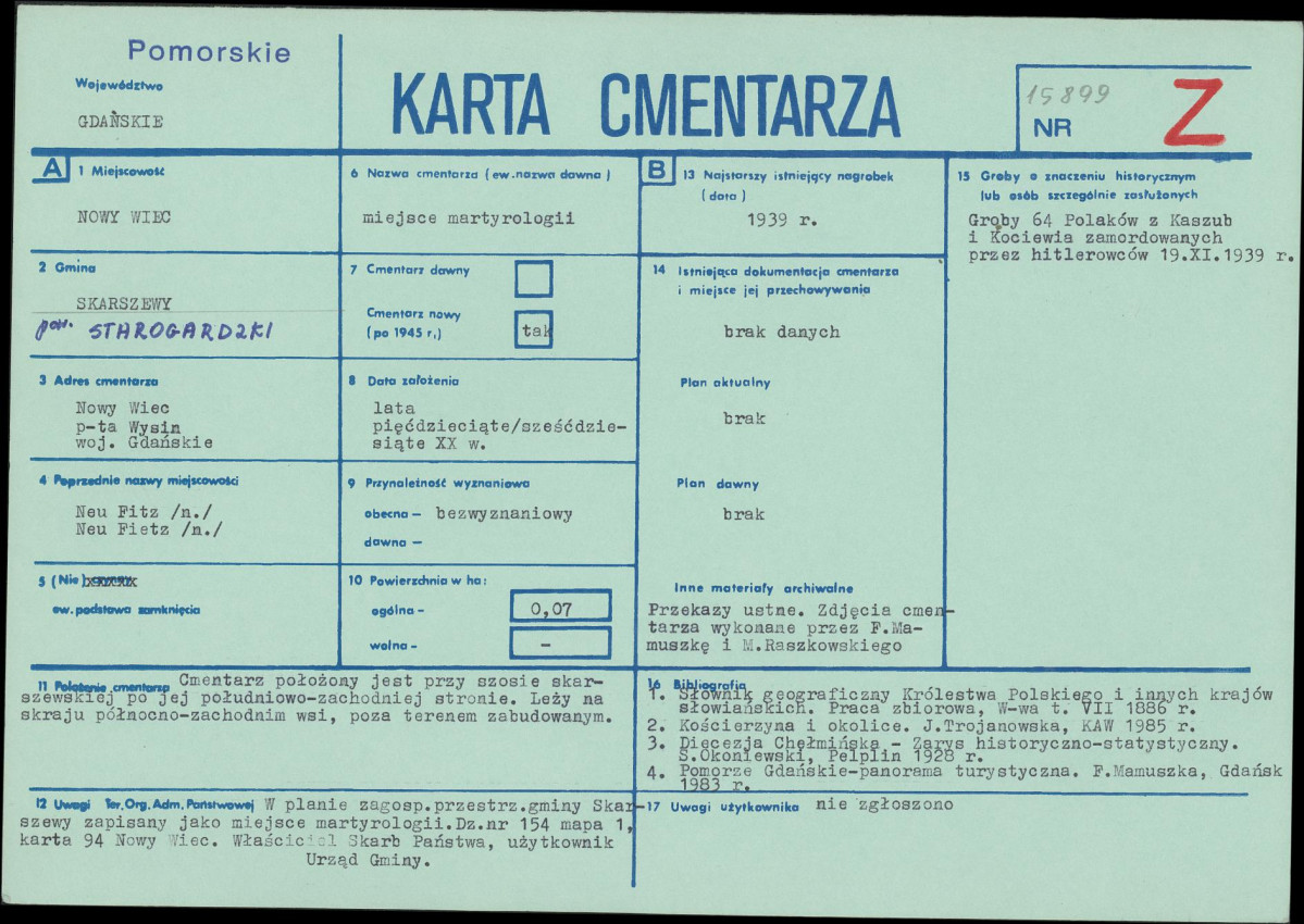 KC - Karta cmentarza, skan nr 1
