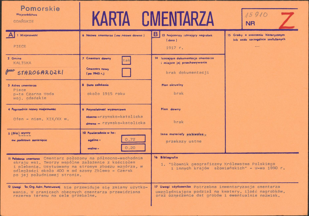 KC - Karta cmentarza, skan nr 1