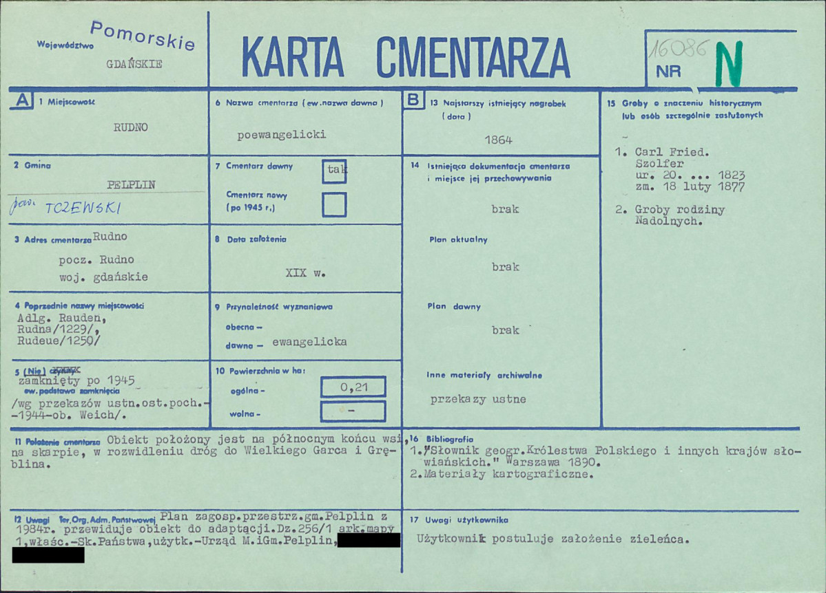 KC - Karta cmentarza, skan nr 1